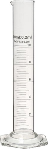 10ml Class A graduated cylinder.