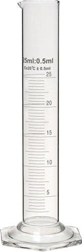 25ml Class A graduated cylinder.
