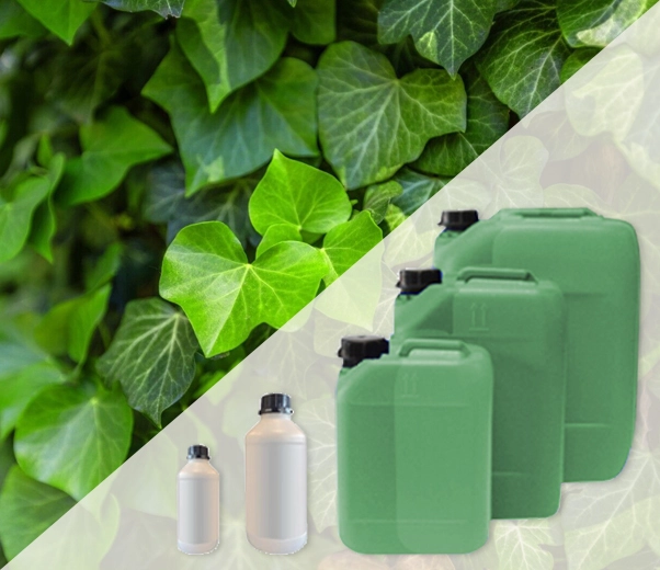 Industrial packaging of green ivy room fragrances