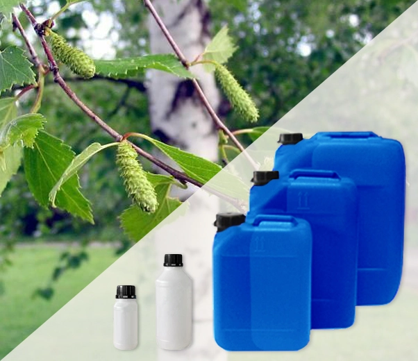 Industrial packaging of birch essential oils