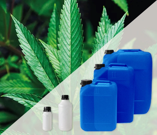 Industrial packaging of hemp essential oils