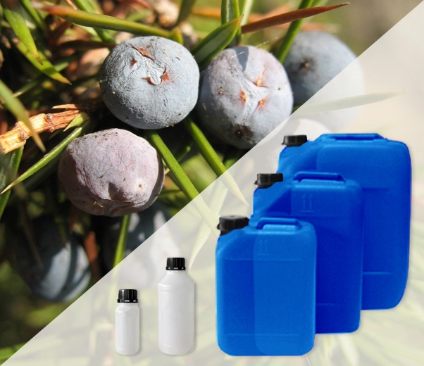 Industrial packaging of essential oils and juniper berries