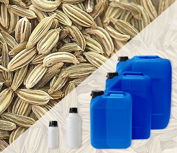 Industrial packaging of sweet fennel essential oils