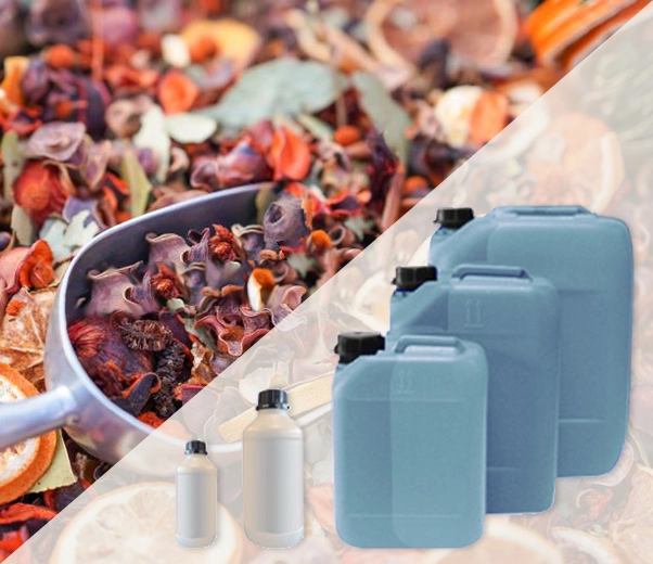 Industrial packaging of fragrances Pot-pourri oil