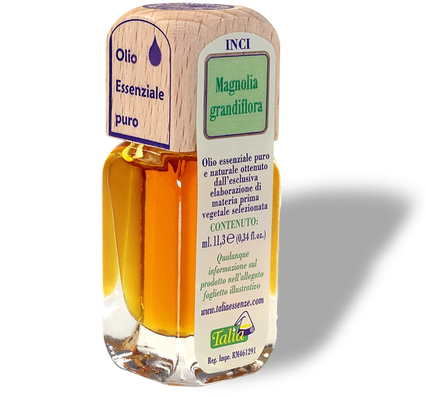 Magnolia flower essential oil bottle