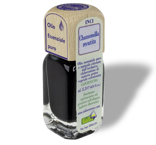 Bottle of chamomile essential oil