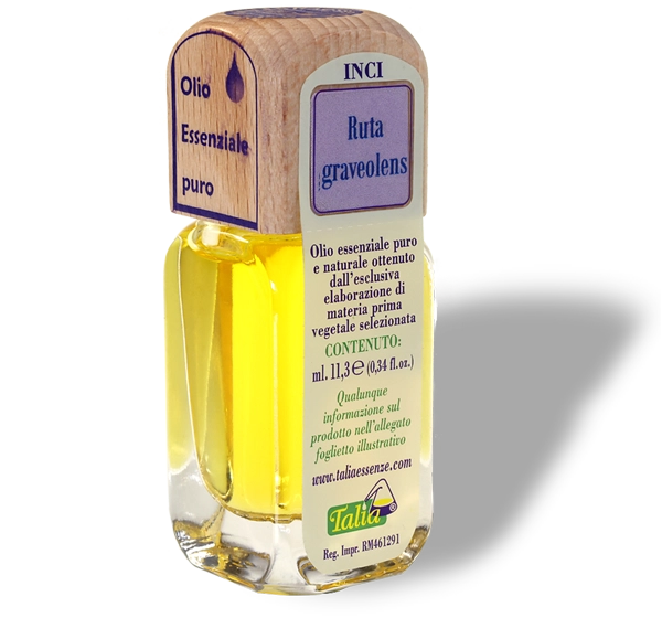 Rue essential oil bottle