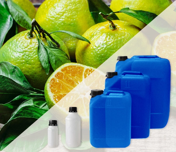 Industrial packaging of essential oils of Green Mandarin