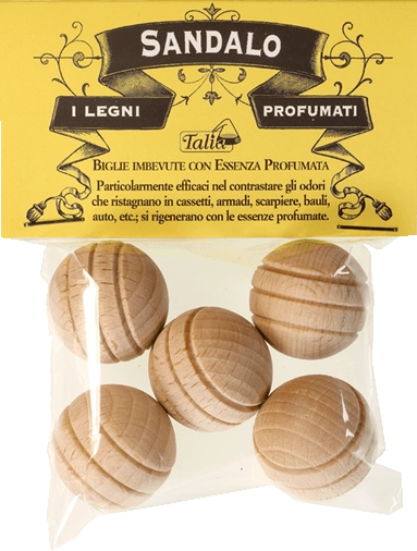 Wooden air fresheners with sandalwood marbles