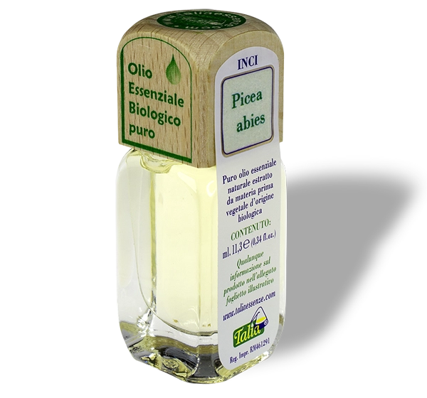 Botella de aceite esencial de abeto de Noruega