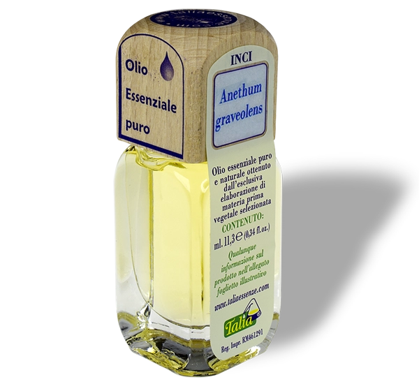 Botella de aceite esencial de eneldo