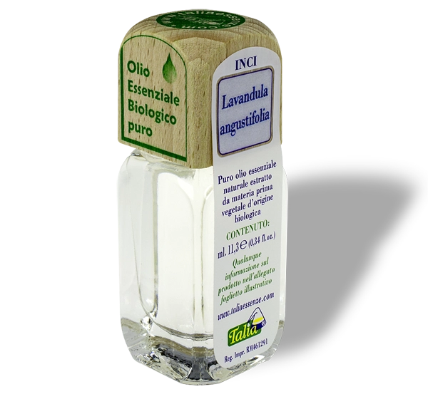 Botella de aceite esencial de lavanda