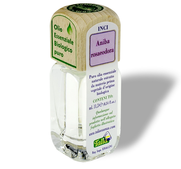 Botella de aceite esencial de palo de rosa