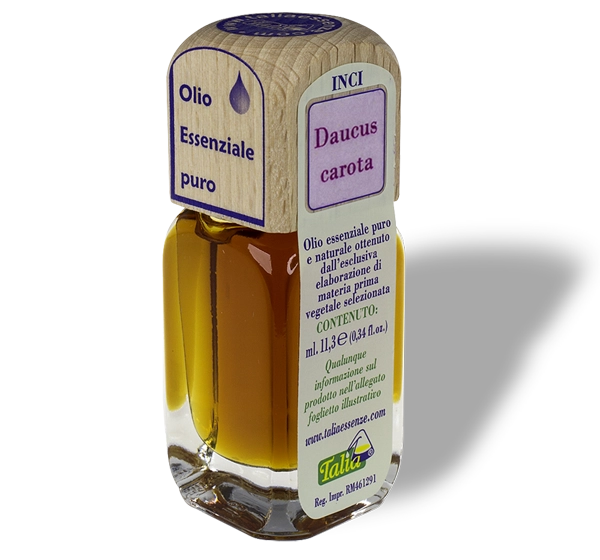 Botella de aceite esencial de semilla de zanahoria