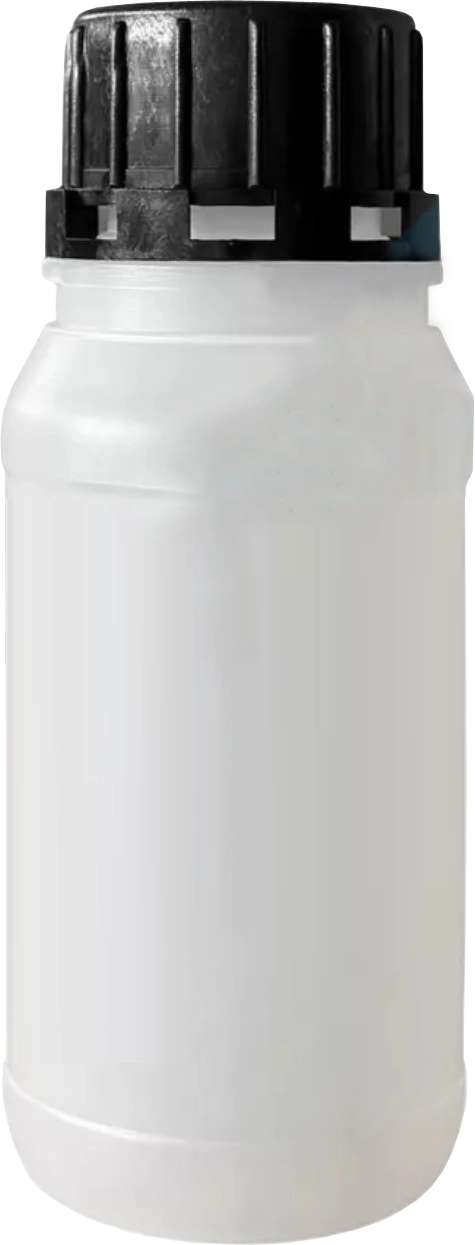 Bouteille en PEHD avec bouchon de 250 ml.
