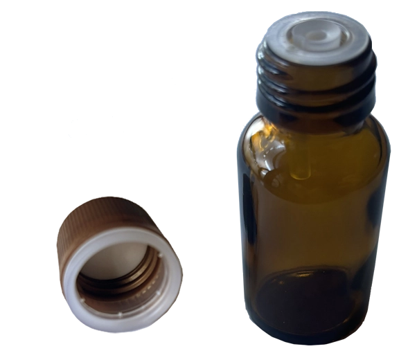 Bouchon à vis inviolable PFP 18 avec compte-gouttes intégré