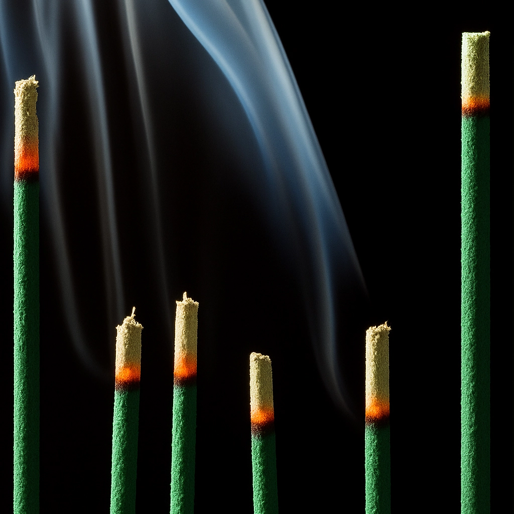 Fumer des bâtonnets d'encens