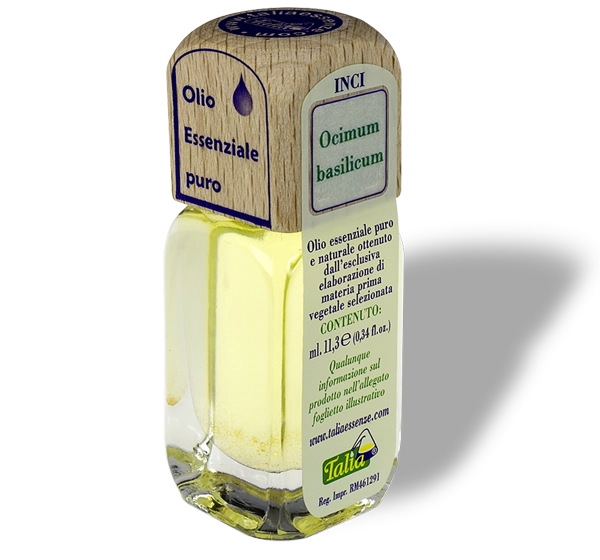 Flacon d'huile essentielle de basilic