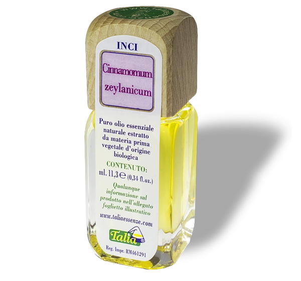 flacon d'huile essentielle d'écorce de cannelle