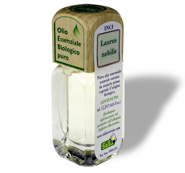 Flacon d'huile essentielle de laurier noble