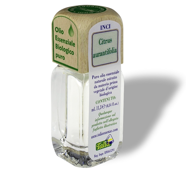 flacon d'huile essentielle de citron vert