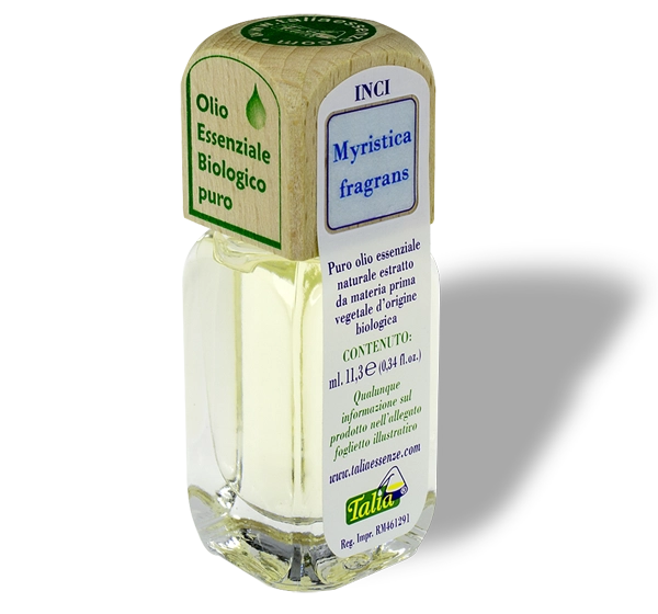 Flacon d'huile essentielle de noix de muscade