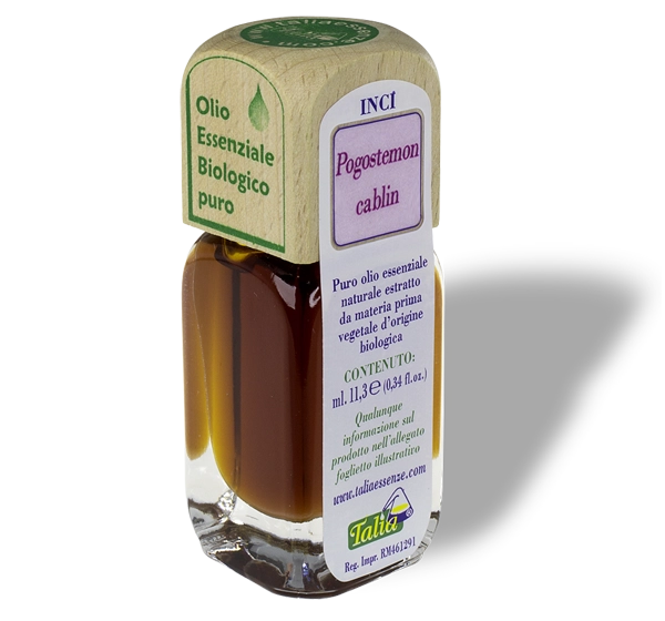 flacon d'huile essentielle de patchouli