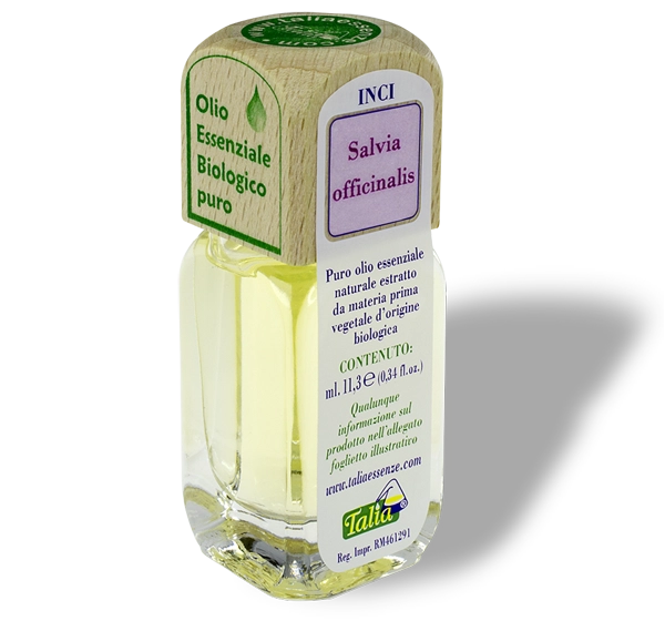 Flacon d'huile essentielle de Salvia officinalis