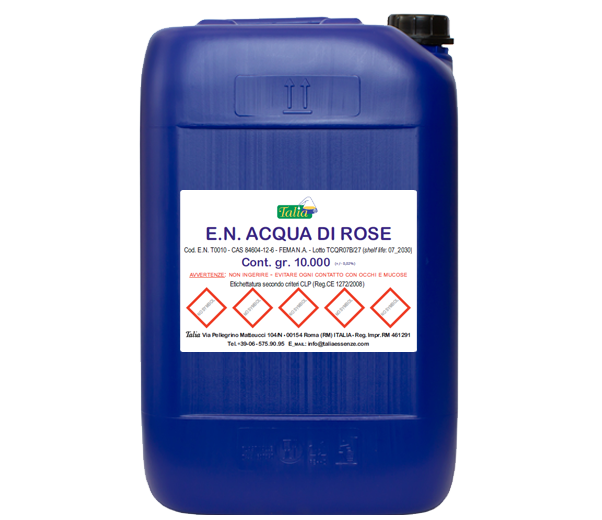 Eau de rose, bidon de 10 kg.