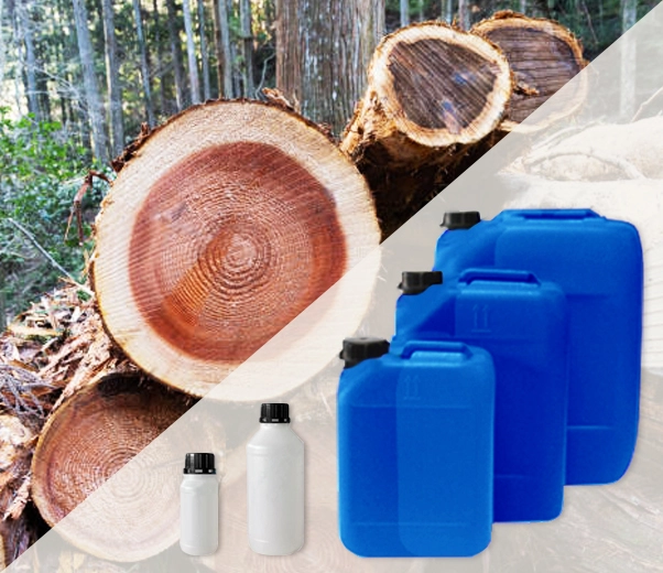 Emballage industriel d'huiles essentielles en bois de cèdre
